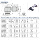 Külső mentes könyök csatlakozó 1/8", d=6mm, műanyag,  szürke