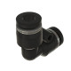 L-csatlakozó - d=12mm, műanyag, fekete