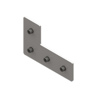„L” rögzítőlap, hosszúság 120 mm, csavarokkal - Acél