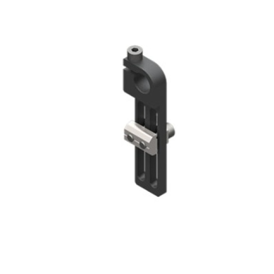 Leszorító típusú szerelőkonzol, átmérő 10 mm, hosszú, csavarokkal - Alu