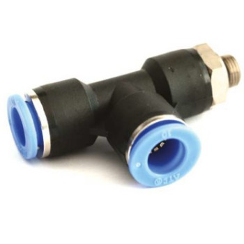Menetes T-csatlakozó - 1/4", d=6mm, műanyag
