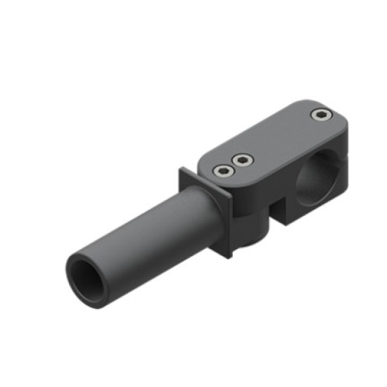 Nagy teherbírású könyök leszorítóval, átmérő 30 mm, rövid, csavarokkal - Alu