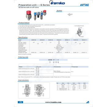 Kézi 3/2 elzáró szelep, 3/8" méret ki. csat:1/2",felfogató elem nélkül