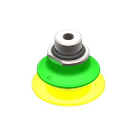 O25mm kétszínű PU tapadókorong, G1/8" külső/M5 belső menettel, kalibrált furatta