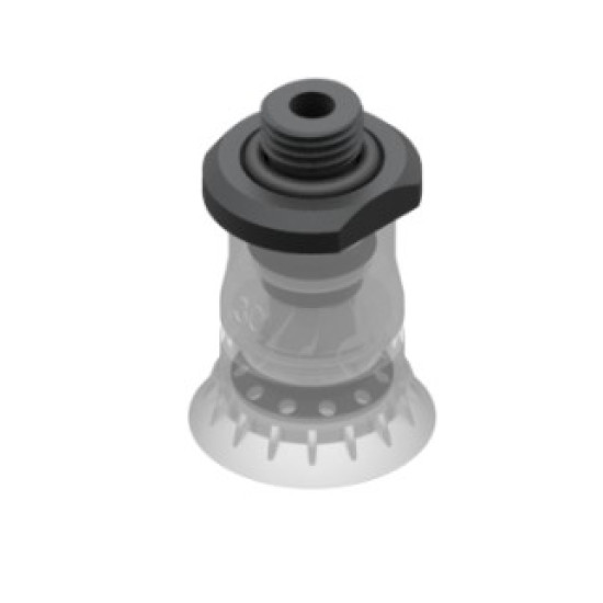 O30mm élelmiszeripari szilikon tapadókorong, G1/4" külső menettel.