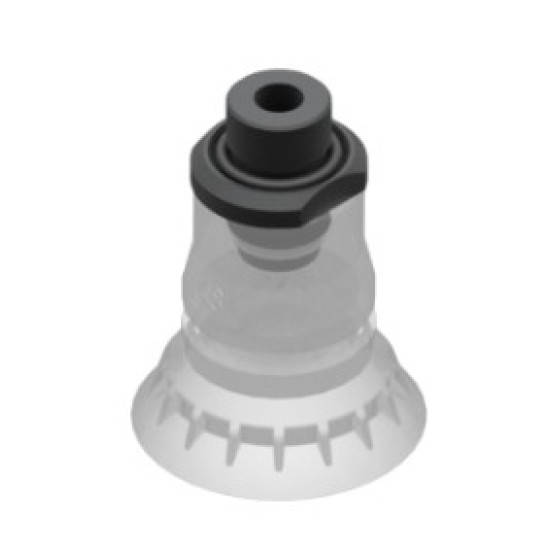O48mm FDA-kompatibilis szilikon tapadókorong habgyűrűs és G3/8" fittinggel.