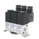 Pneumatika szelep - 3/2 utú, 1/8'' méret, AC 220 V, terminálos, 13 állomásos