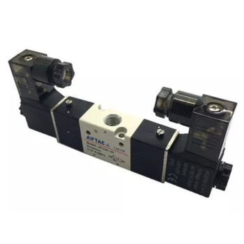  Pneumatika szelep - 3/2 utú,dupla,  M5 menet, DC 12 V, terminálos