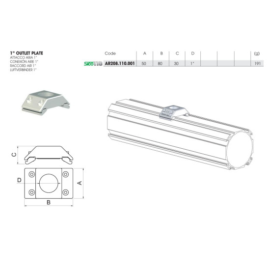 Sico 110 1" kimeneti csatlakozó
