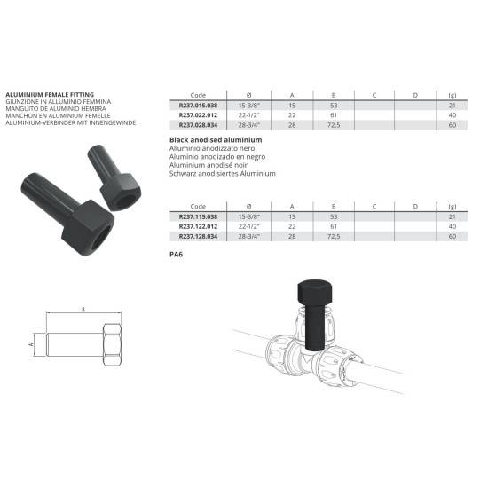 Sico AIR - SK - 22-1/2” - Fekete PA6