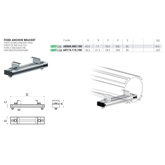 Sico110 rögzítőkonzol