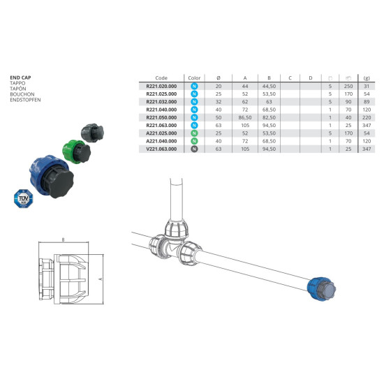 SicoAIR - Levegőrendszer d=63 mm - Szürke