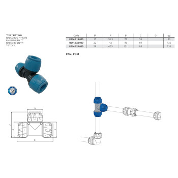SicoAIR - Levegőrendszer d1= 15 mm d2= 15 mm d3=15 mm