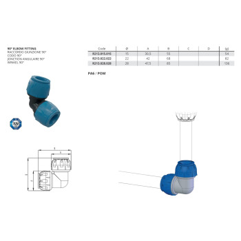 SicoAIR - Levegőrendszer d1= 22 mm d2= 22 mm