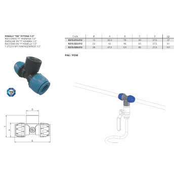 SicoAIR - Levegőrendszer d1= 28 mm d2= 1/2" d3=28mm
