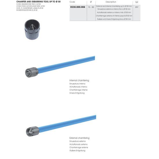 Külső és Belső csősorjázó d=15 - 50 mm csövekhez