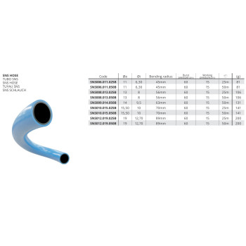 Sns cső - külső: 13 mm, belső: 8 mm, 25m, szín: kék