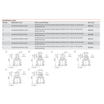 Szívókorong - 1/8" külső menet - 33 átmérő - FDA - 12 mm