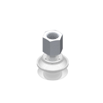 O22mm-es, FDA szilikon harmonikás tapadókorong, G1/8" külső menetes csatlakozóva