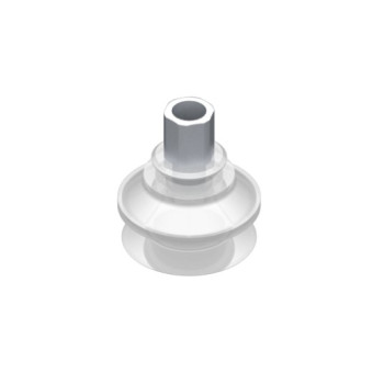 O22mm-es, FDA szilikon harmonikás tapadókorong, G1/4" külső menetes csatlakozóva