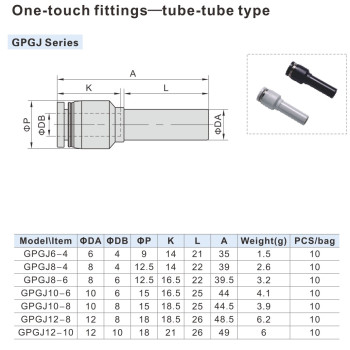 Szűkítő csatlakozó - d1=10mm d2=6mm, műanyag, fekete