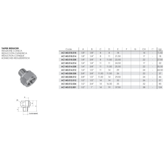 Szűkítő közcsavar (1/4" külső - 1/4" belső menet)