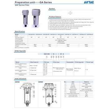 1/4 ",25CC, auto, felfogatóval, nyom.: (0,5 - 9 bar), 5 mikron, PC t.