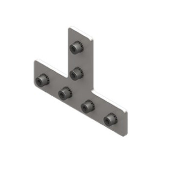 „T” rögzítőlap, hosszúság 100 mm, csavarokkal - Acél