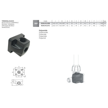 Terminal block  1/2" - 3/8