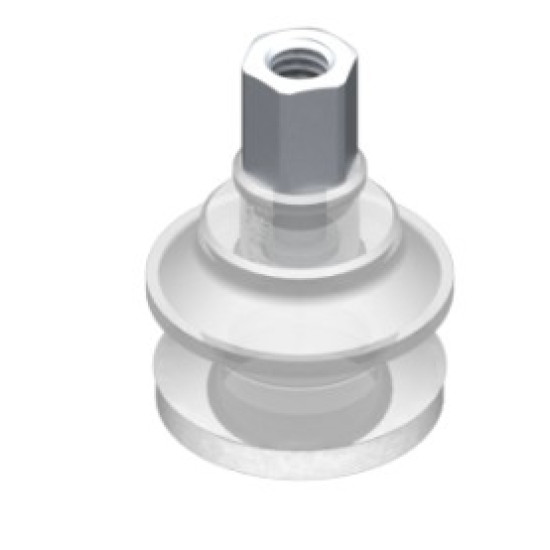 O22mm FDA szilikon tapadókorong habgyűrűvel, M5 belső menettel.