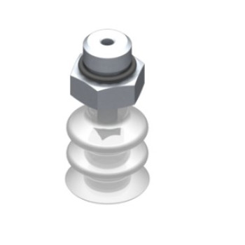16mm-es FDA szilikon kétharmonikás tapadókorong, G1/8" külső menettel.