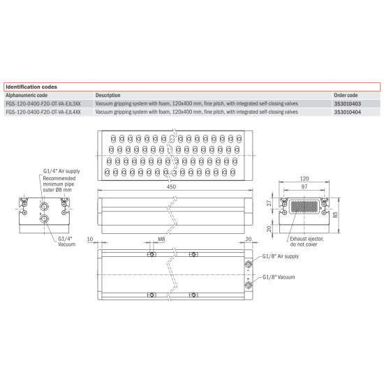 Vákuumtechnika - FGS-120-0400-F20-OT-VA-EJL4XX - 120x400mm