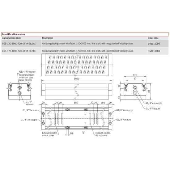Vákuumtechnika - FGS-120-1000-F20-OT-VA-EJL8XX - 120x1000mm
