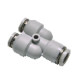 Y-csatlakozó - d1=12mm, d2=8mm, műanyag, szürke