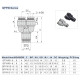 Y-csatlakozó - d1=12mm, d2=8mm, műanyag, szürke